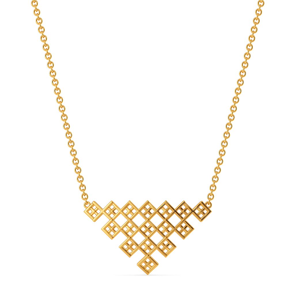 Trend in Plaid Gold Necklaces