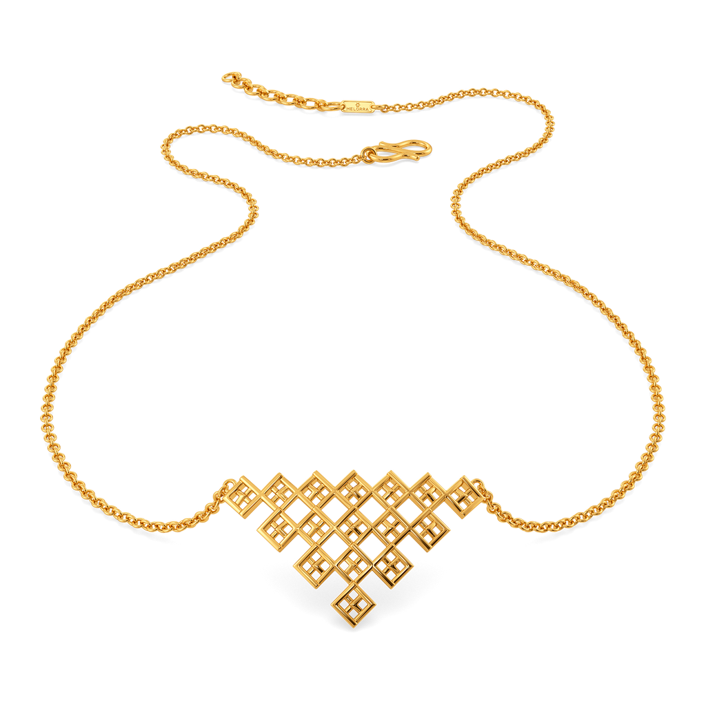 Trend in Plaid Gold Necklaces