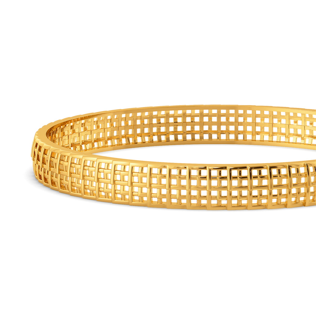 Trend in Plaid Gold Bangles
