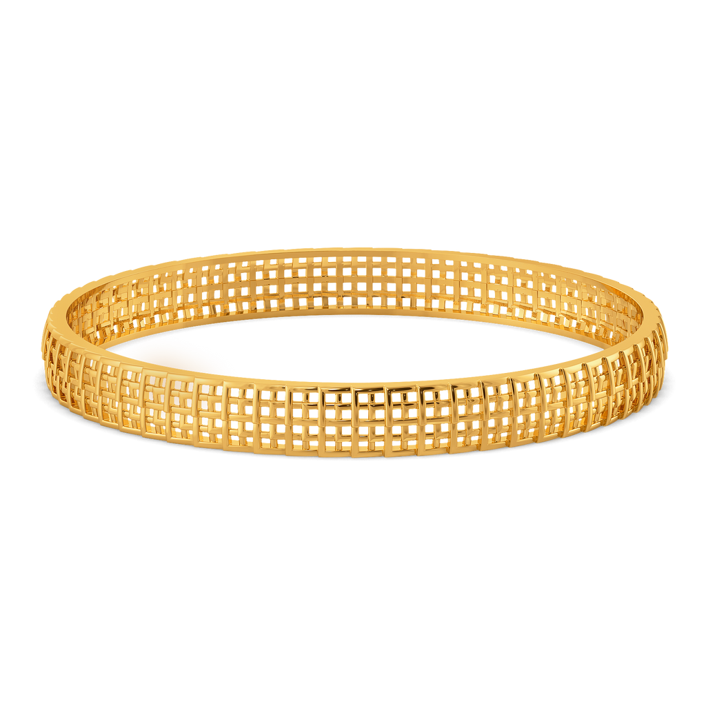 Trend in Plaid Gold Bangles