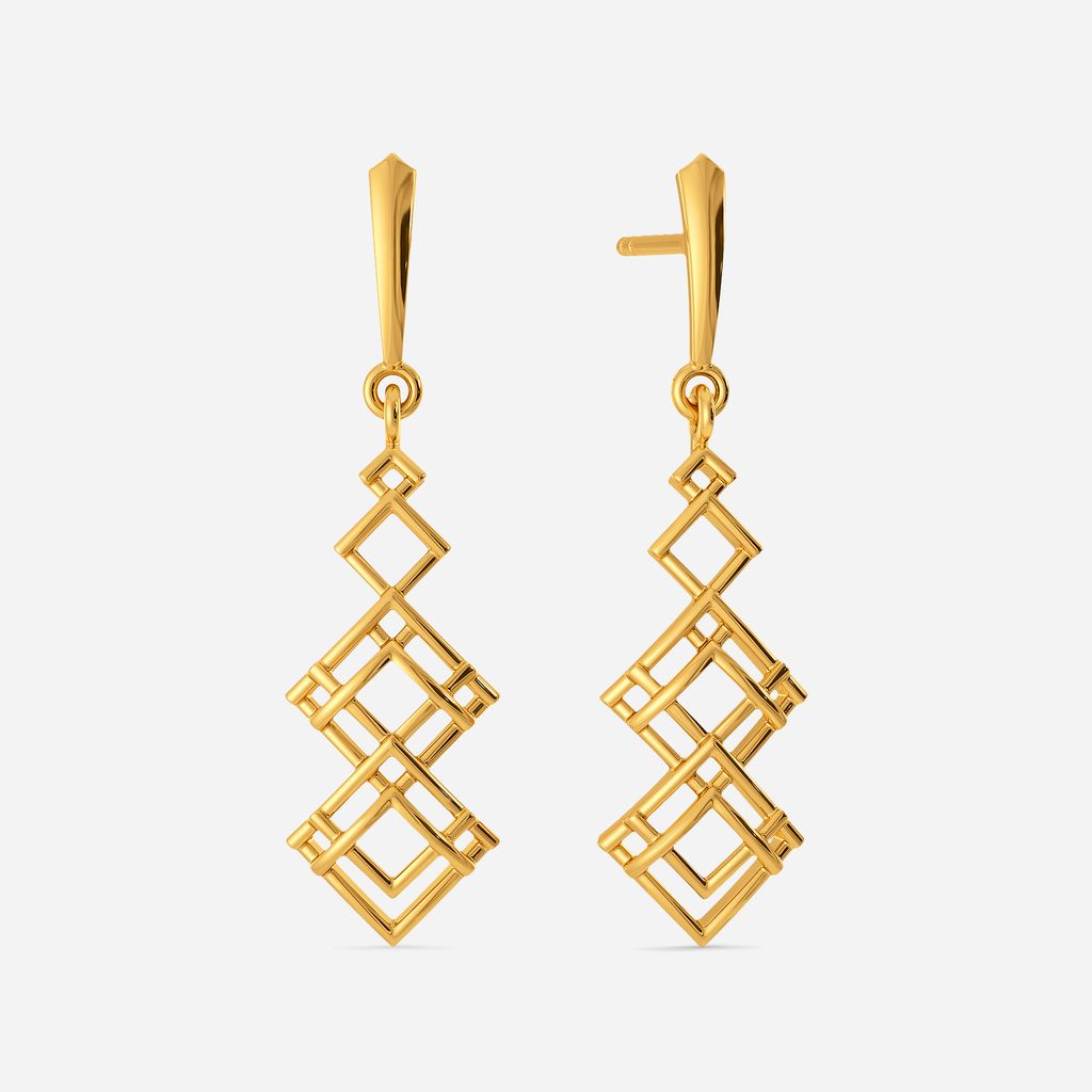 Checked In Gold Earrings