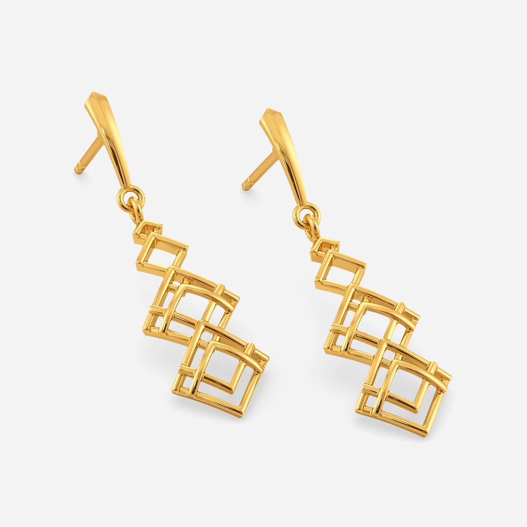 Checked In Gold Earrings