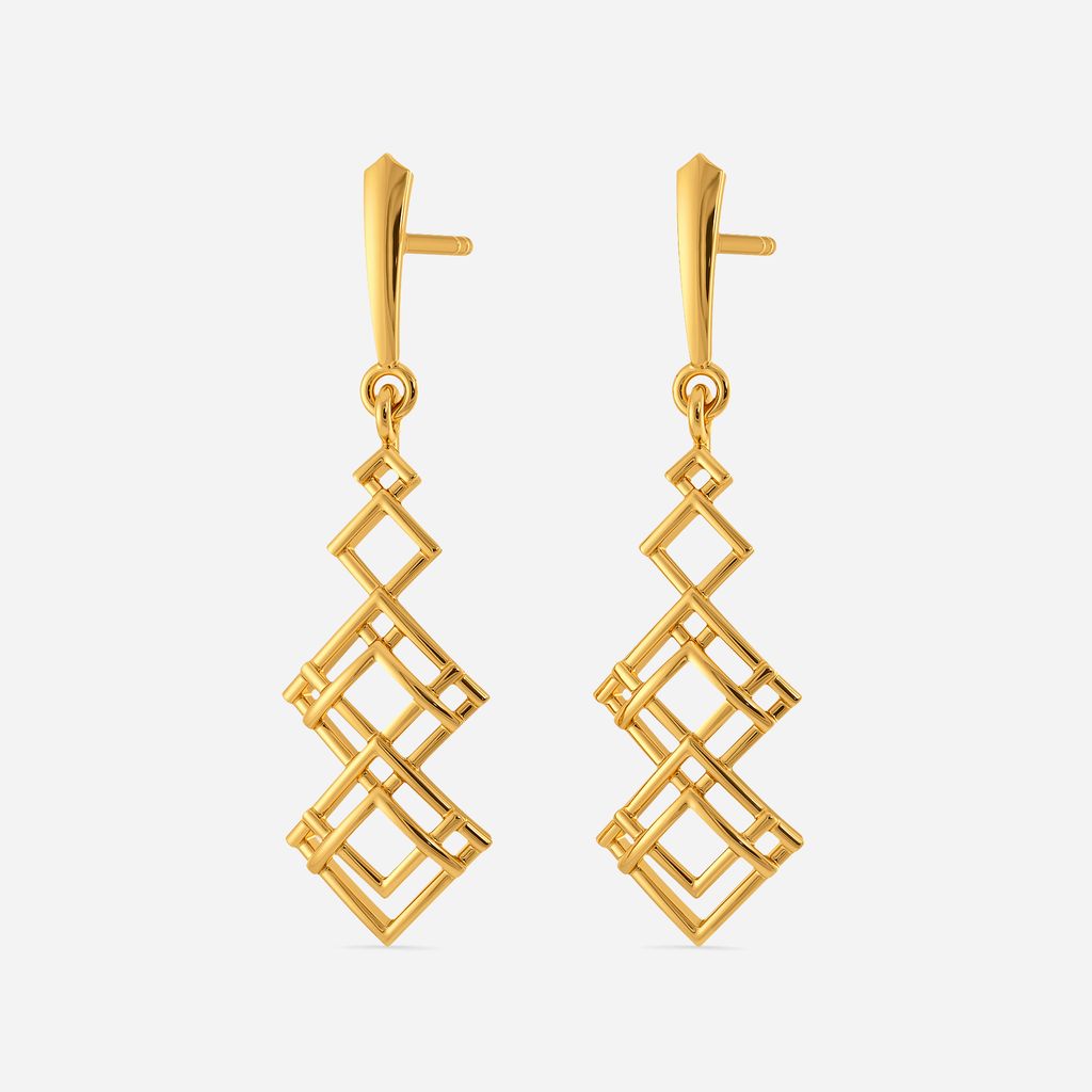Checked In Gold Earrings