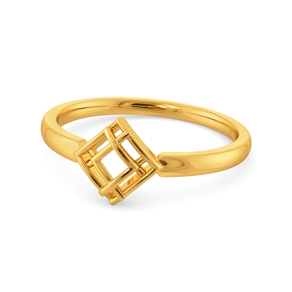 Checked In Gold Rings