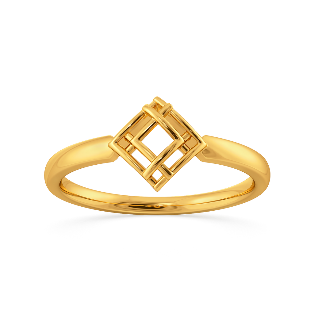 Checked In Gold Rings