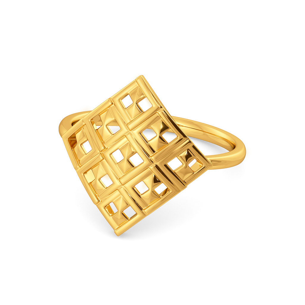 Perfectly Plaid Gold Rings