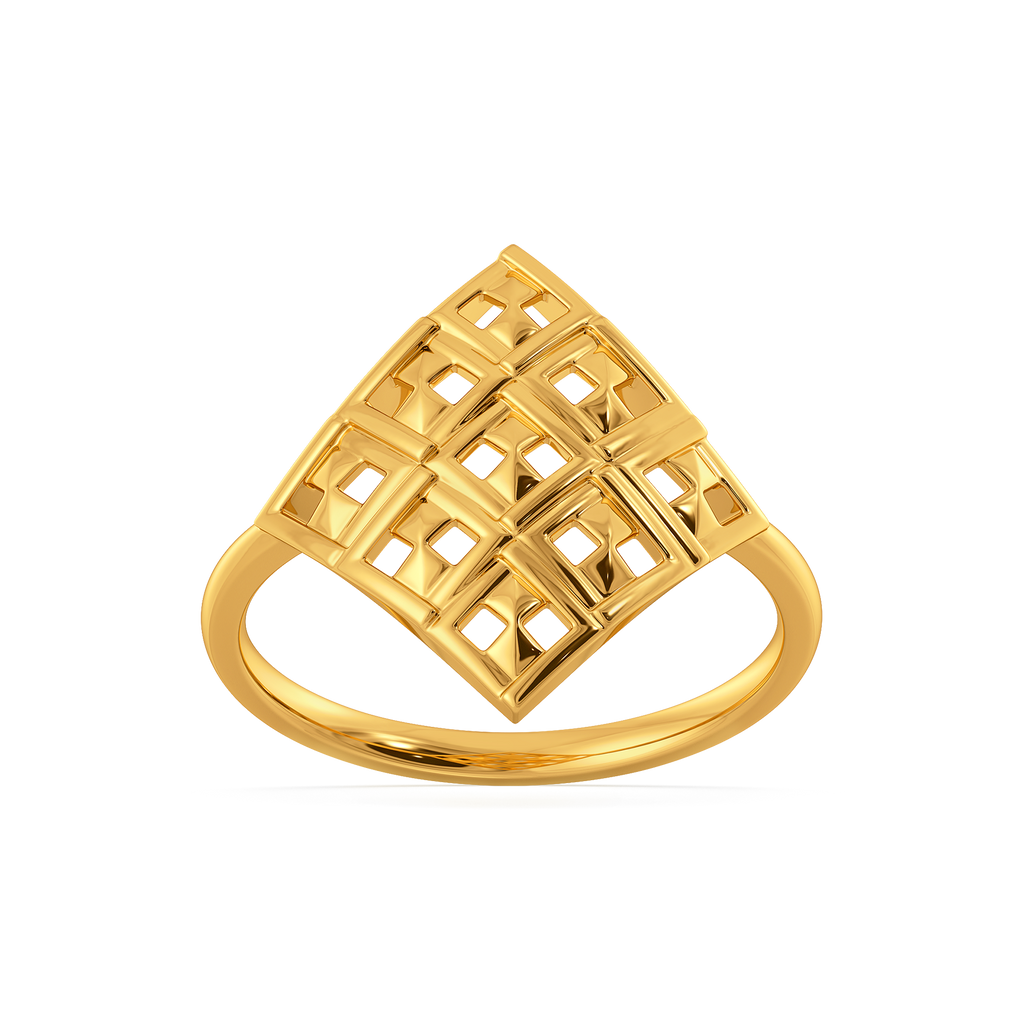 Perfectly Plaid Gold Rings