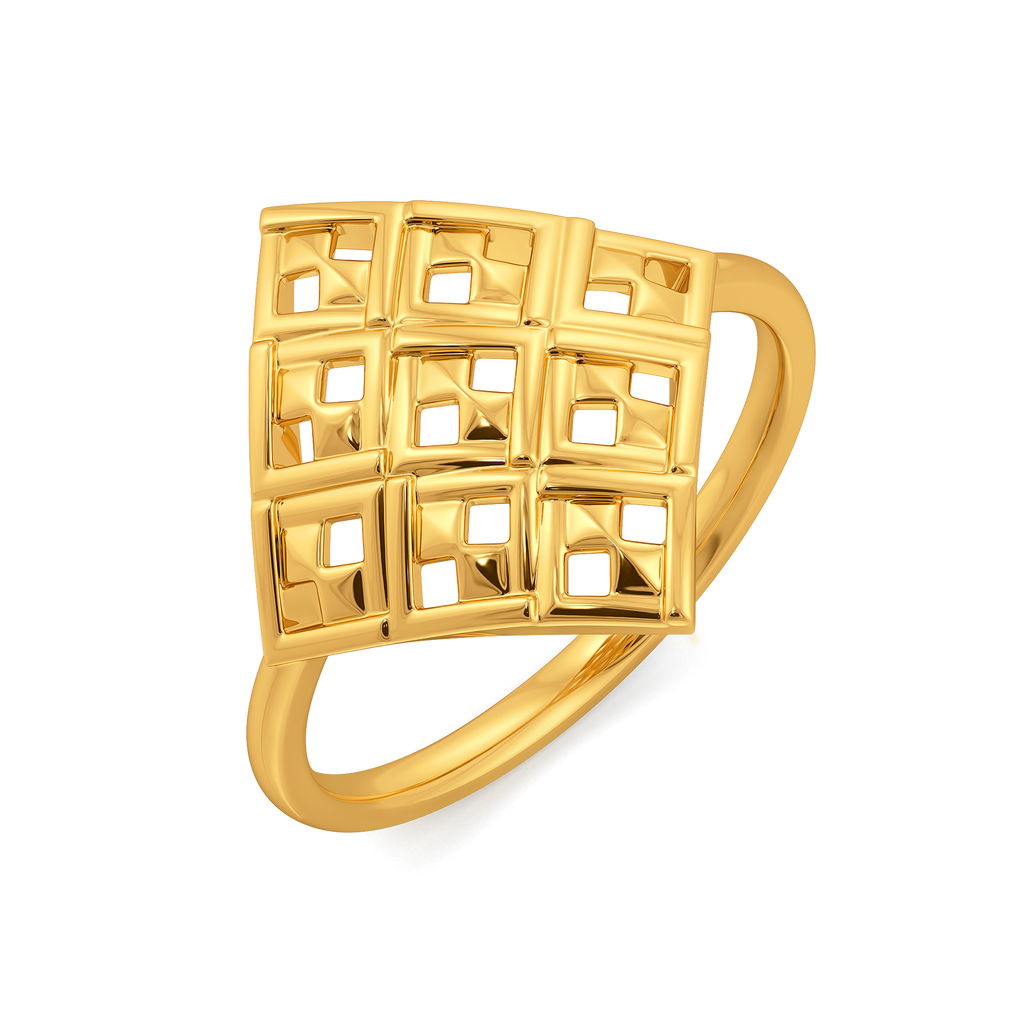 Perfectly Plaid Gold Rings