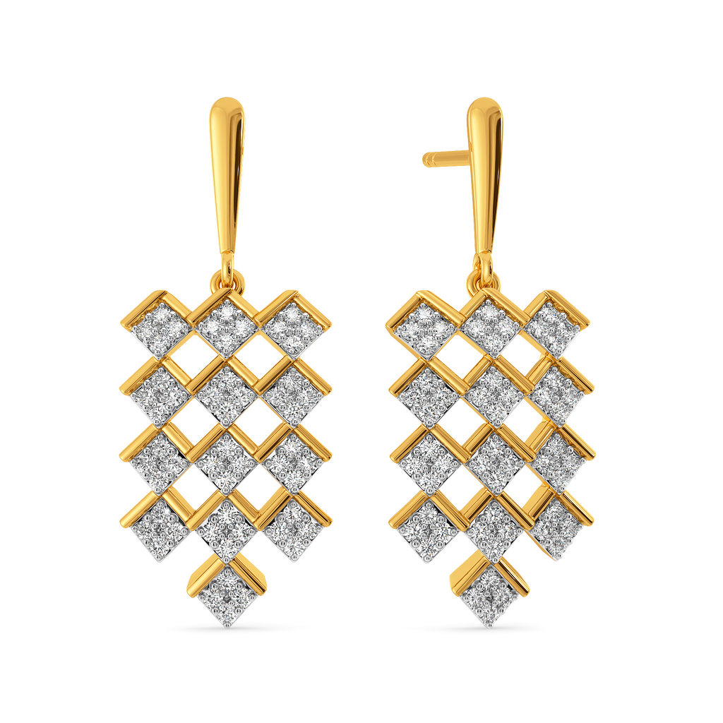 Plaid it Cool Diamond Earrings