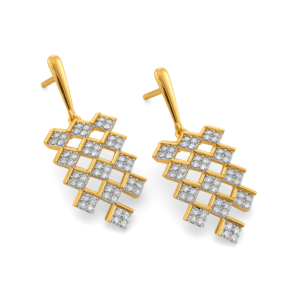 Plaid it Cool Diamond Earrings