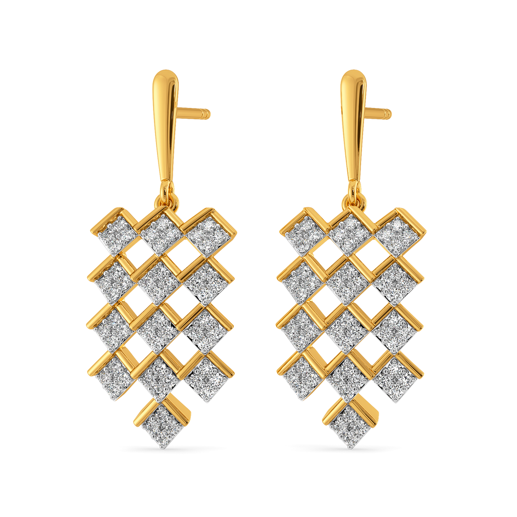 Plaid it Cool Diamond Earrings