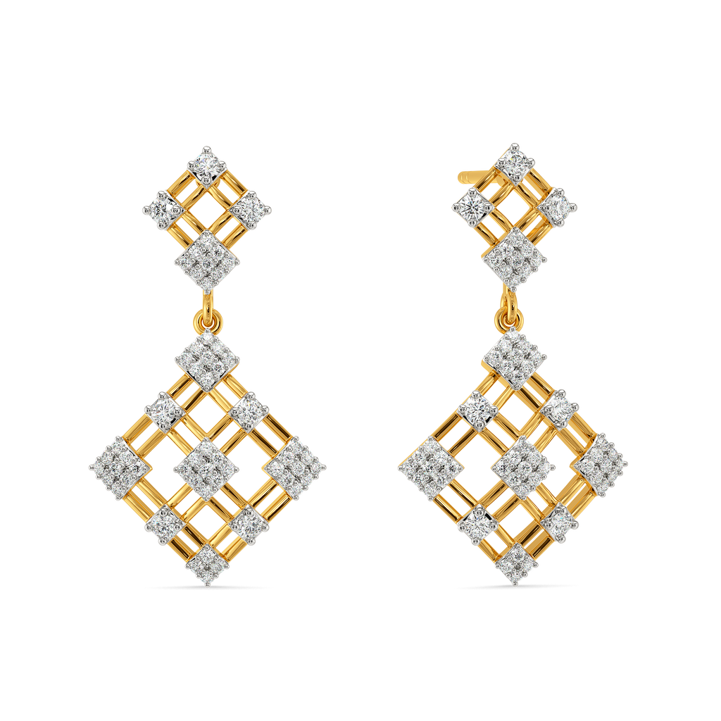Plaid Moment Diamond Earrings