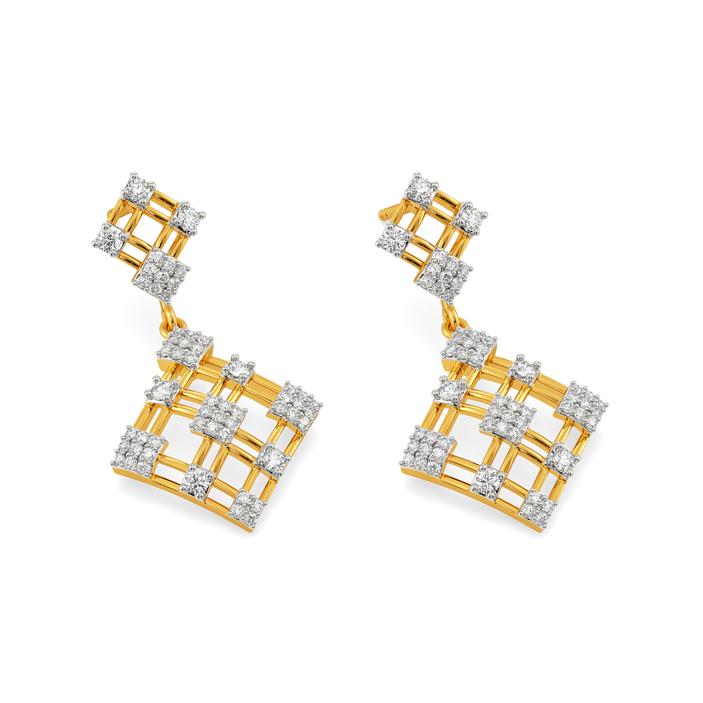 Plaid Moment Diamond Earrings