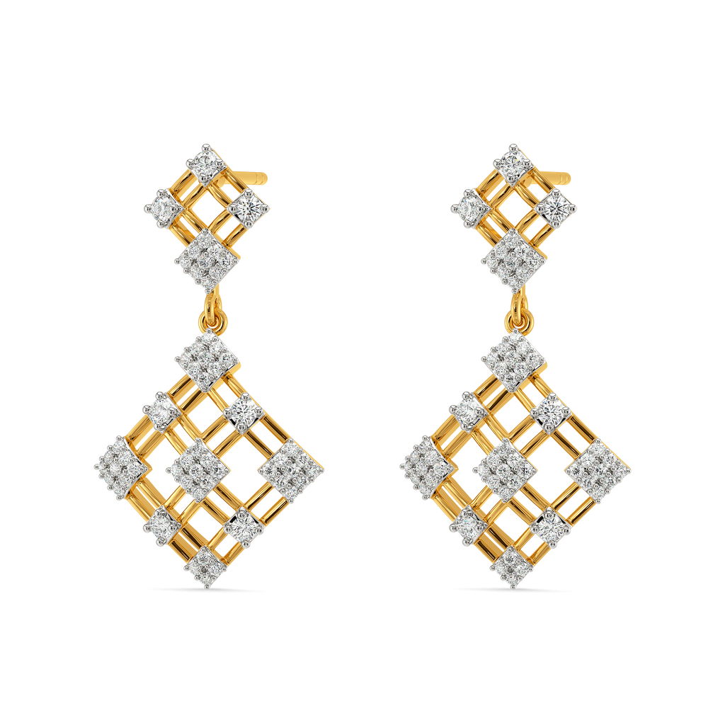 Plaid Moment Diamond Earrings