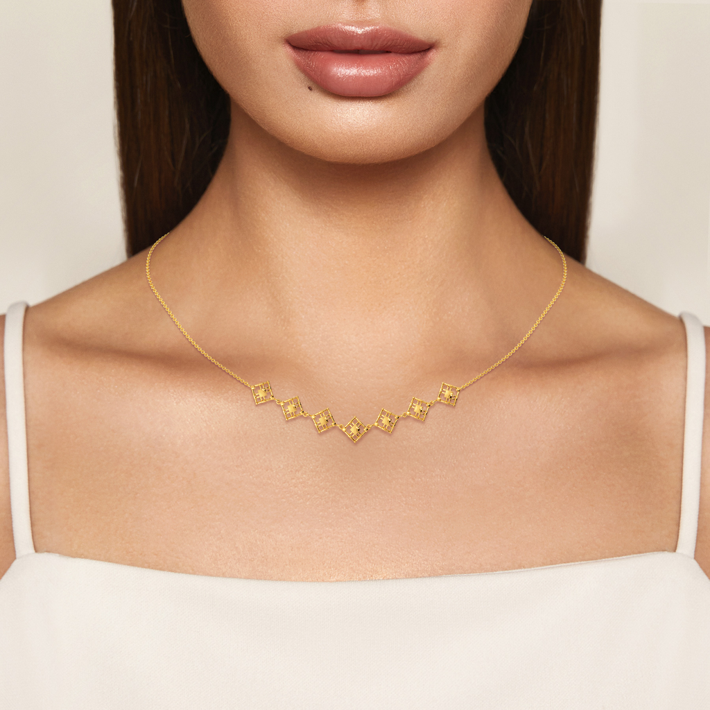 Think Plaid  Gold Necklaces