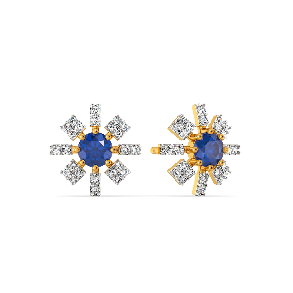 Straight to Blue Diamond Earrings