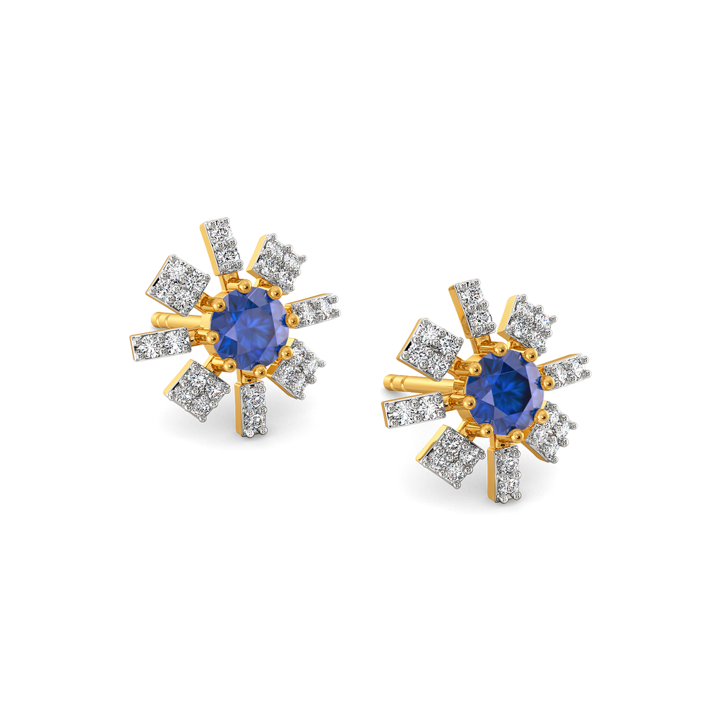 Straight to Blue Diamond Earrings