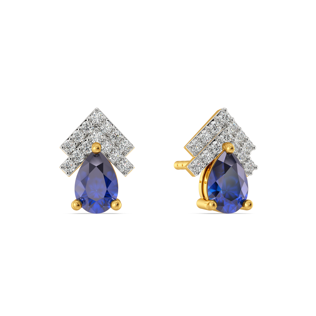 Crowned in Blue Diamond Earrings