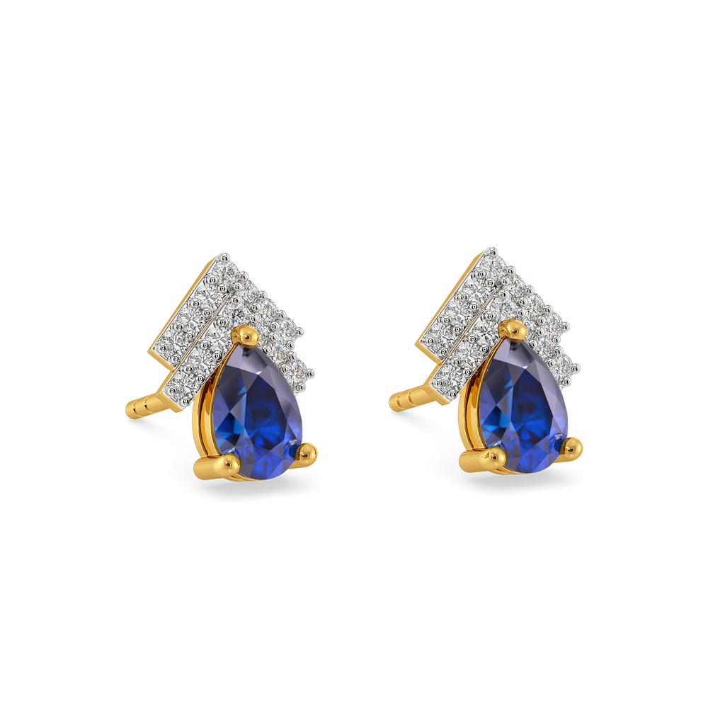 Crowned in Blue Diamond Earrings