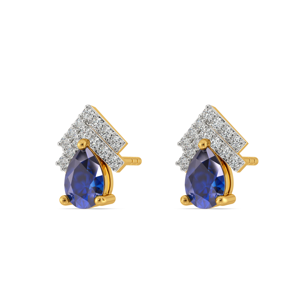 Crowned in Blue Diamond Earrings