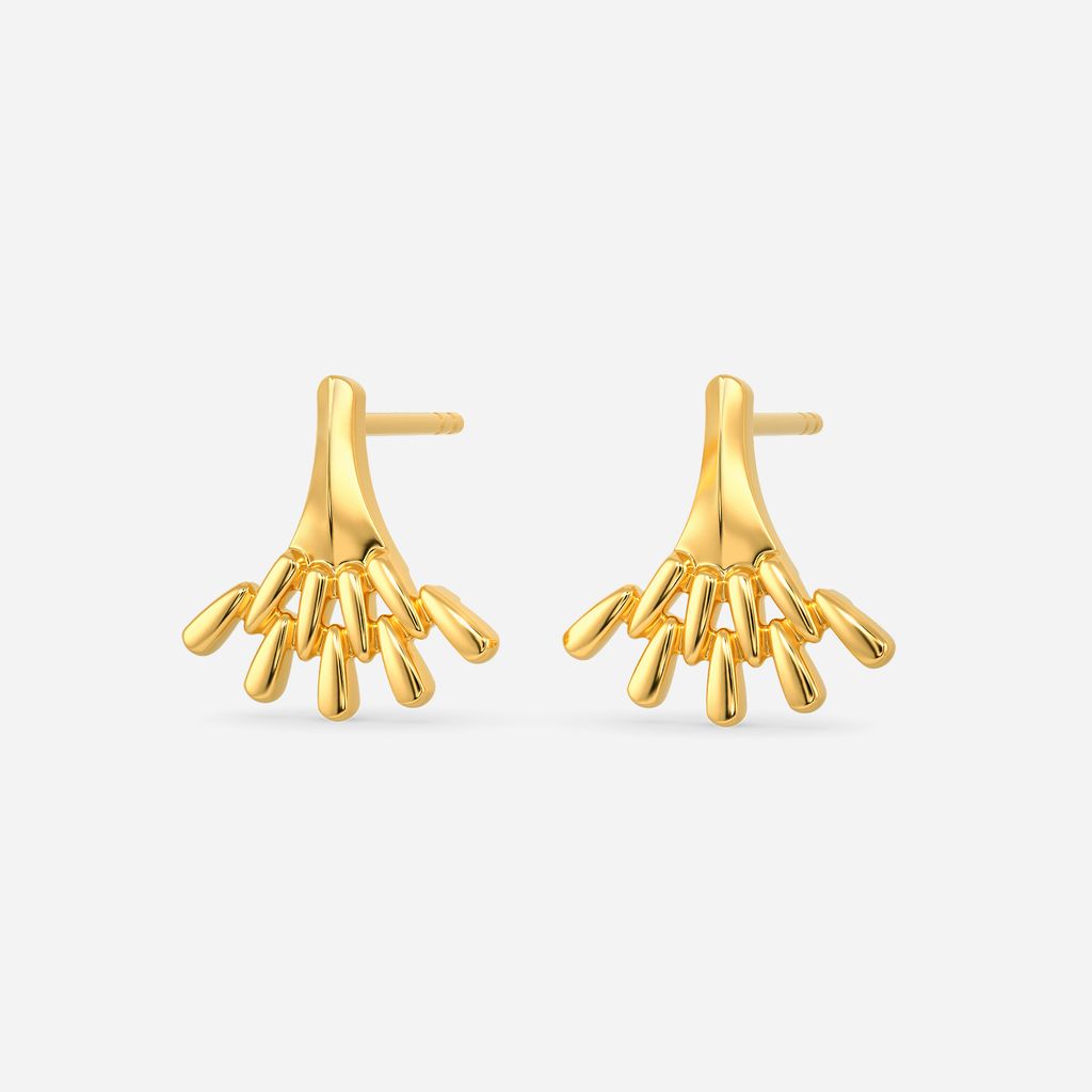 Fixed on Zips Gold Earrings
