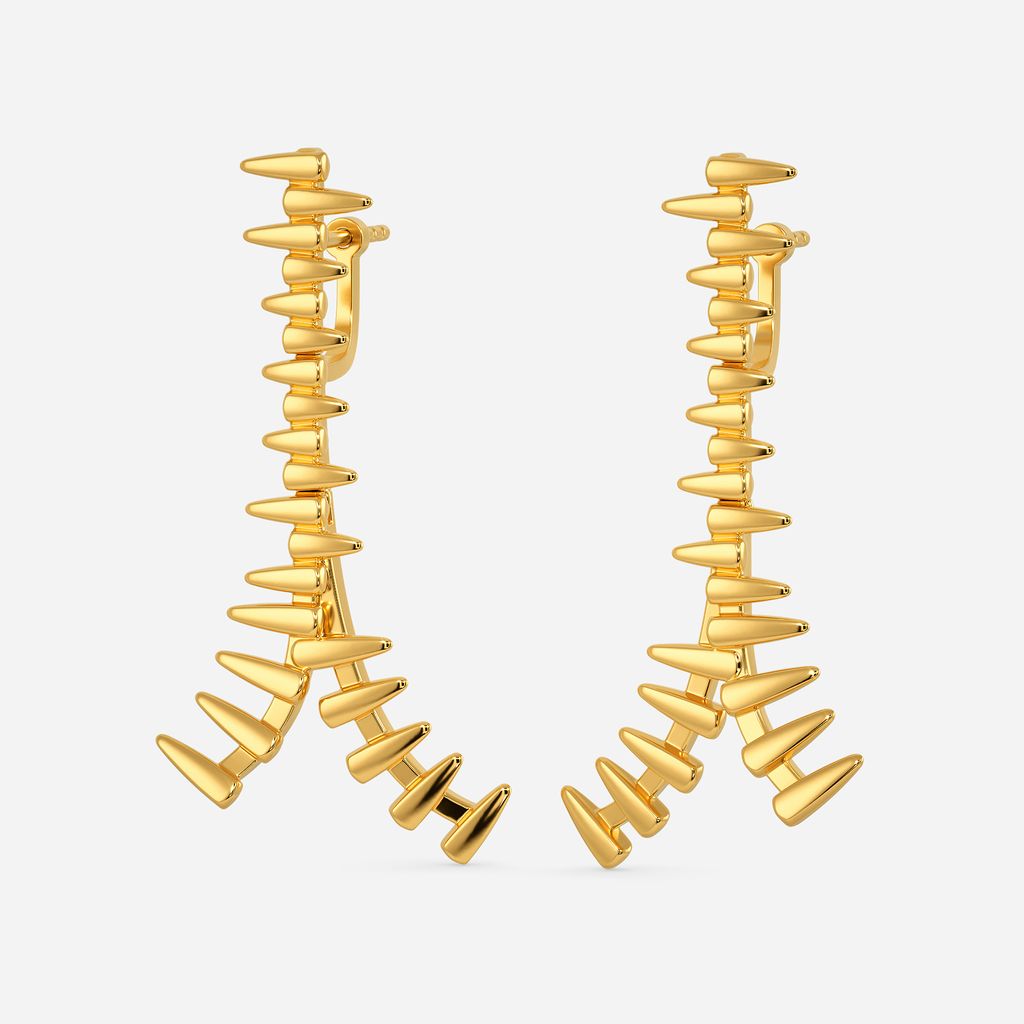 Zip It Up Gold Earrings