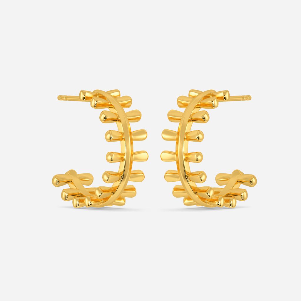 Zipped Trails Gold Earrings