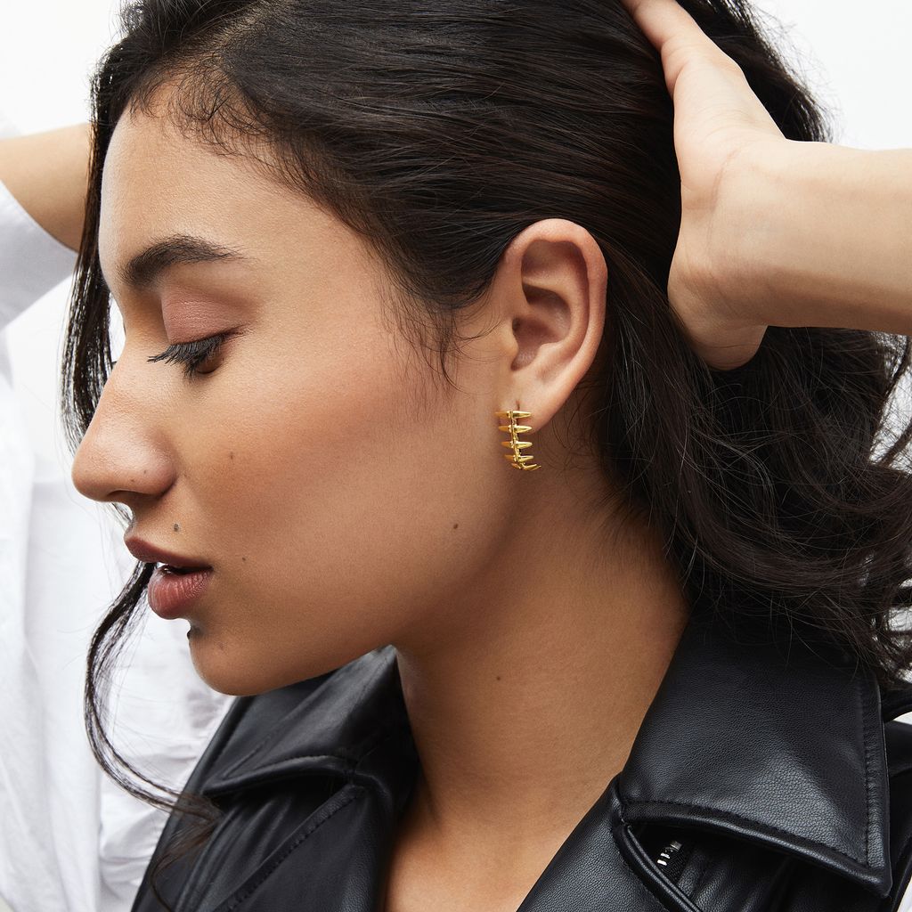 Zipped Sojourn Gold Earrings