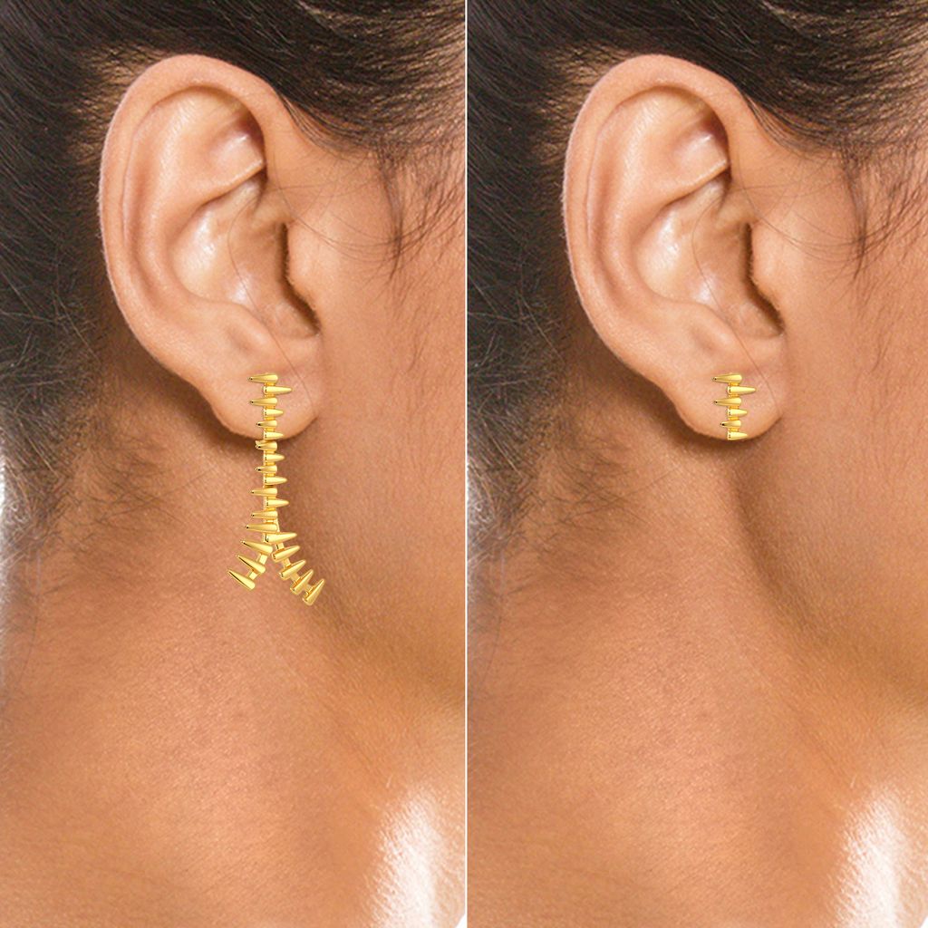 Zip It Up Gold Earrings