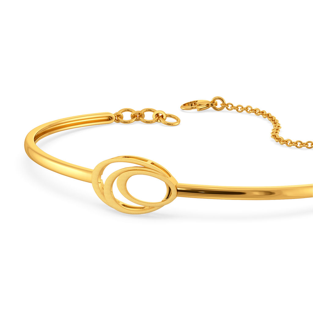Geometric Fusion Gold Bangles