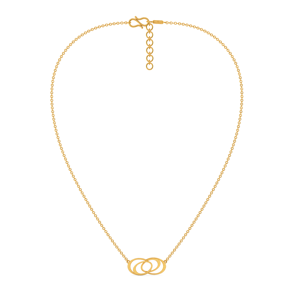 Geometric Fusion Gold Necklaces