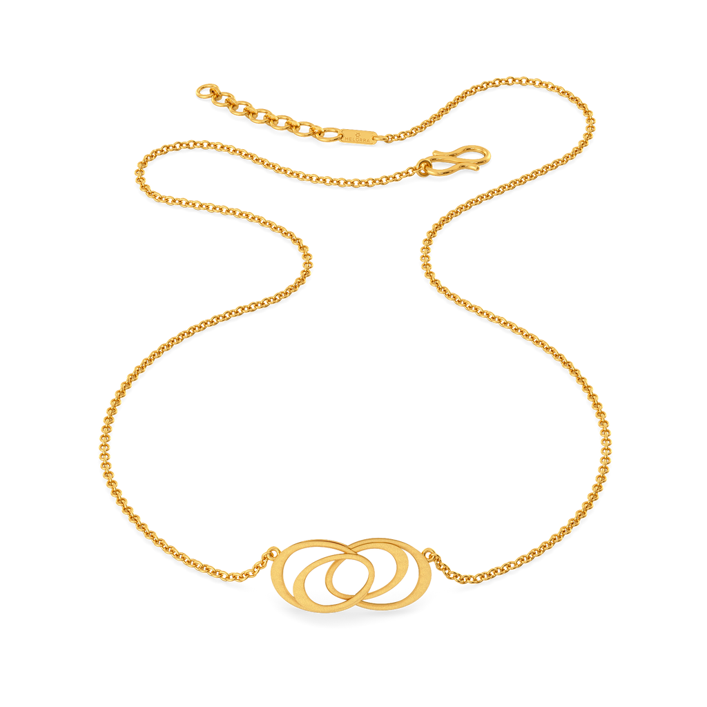 Geometric Fusion Gold Necklaces