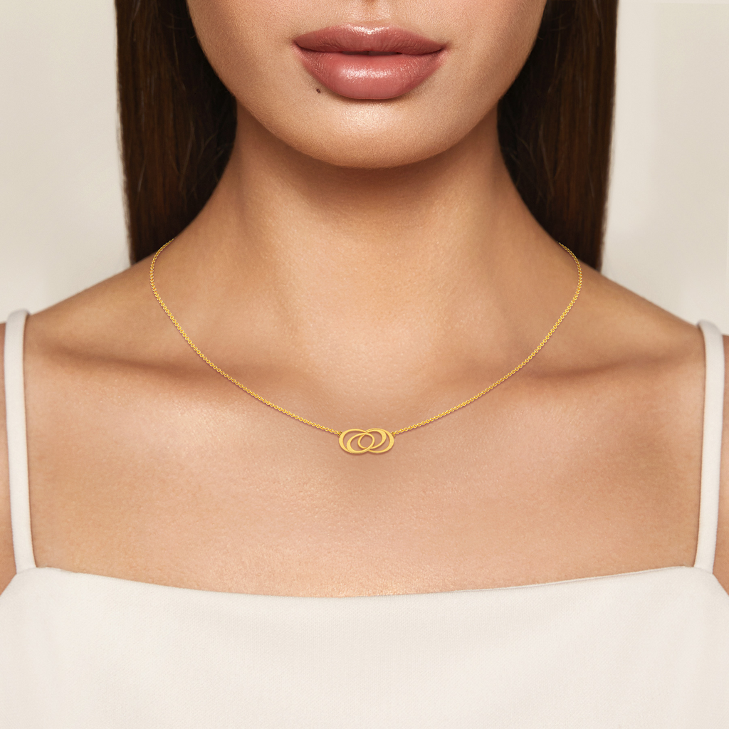 Geometric Fusion Gold Necklaces