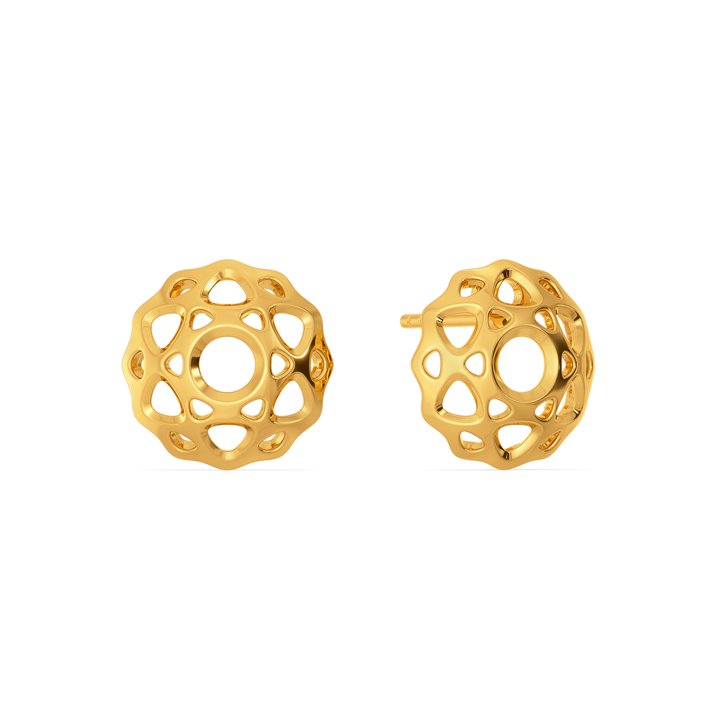 Ornate Facades Gold Earrings