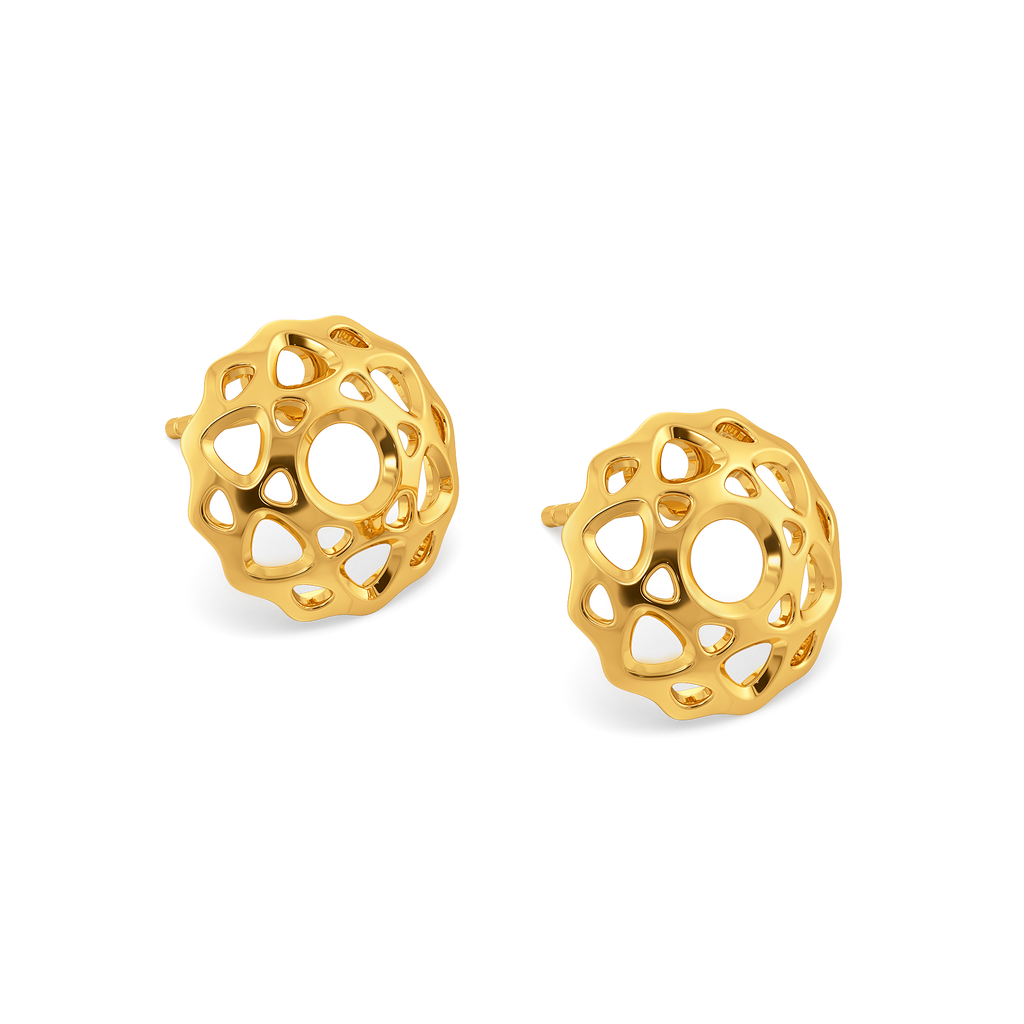 Ornate Facades Gold Earrings