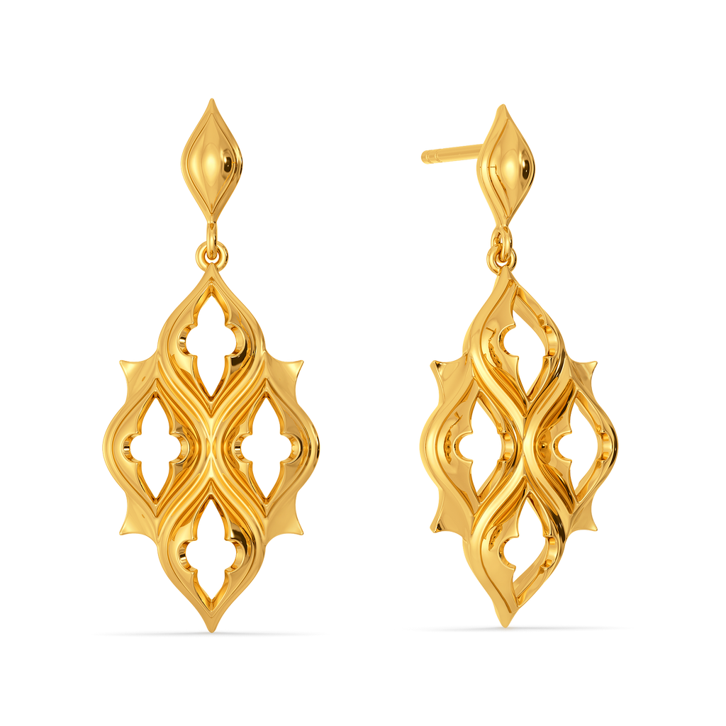 Party in Patchwork Gold Earrings