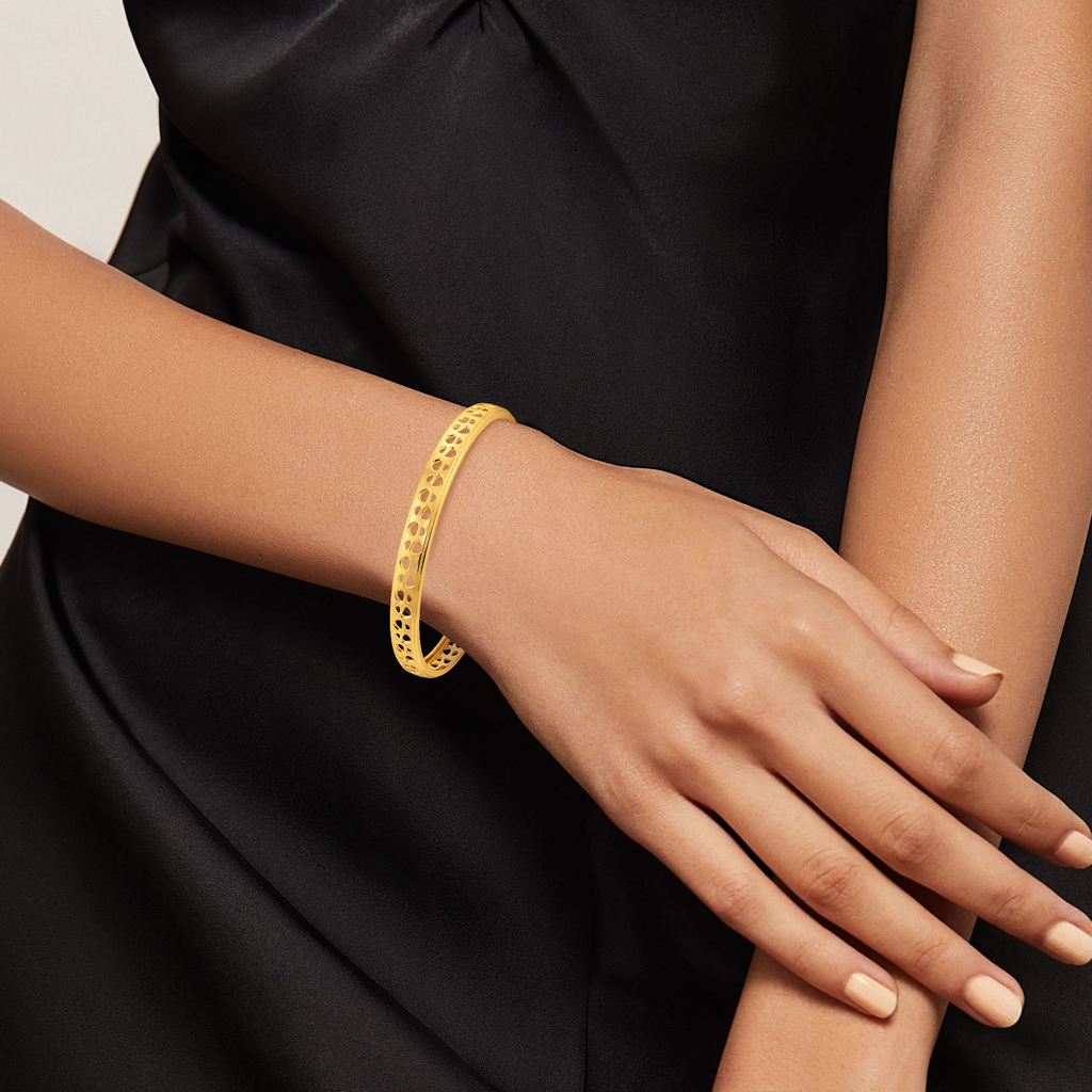 Ornate Facades Gold Bangles