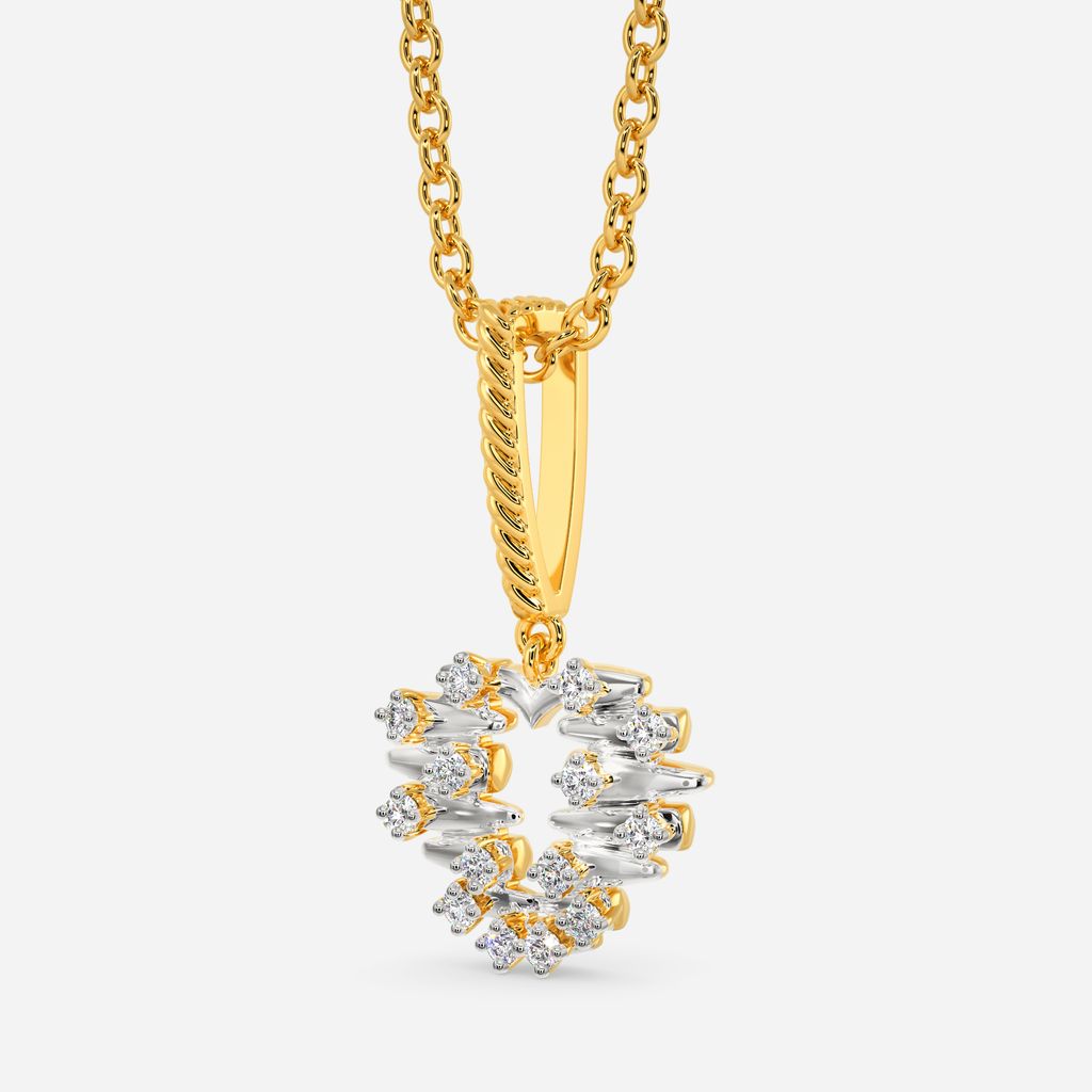 Zip O Heart Diamond Pendants