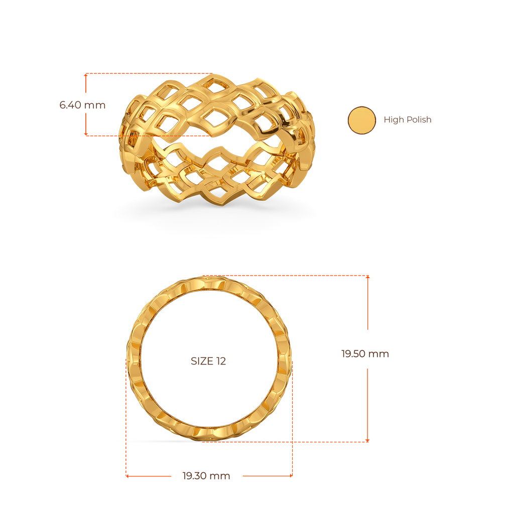 Serpentine Markings Gold Rings image