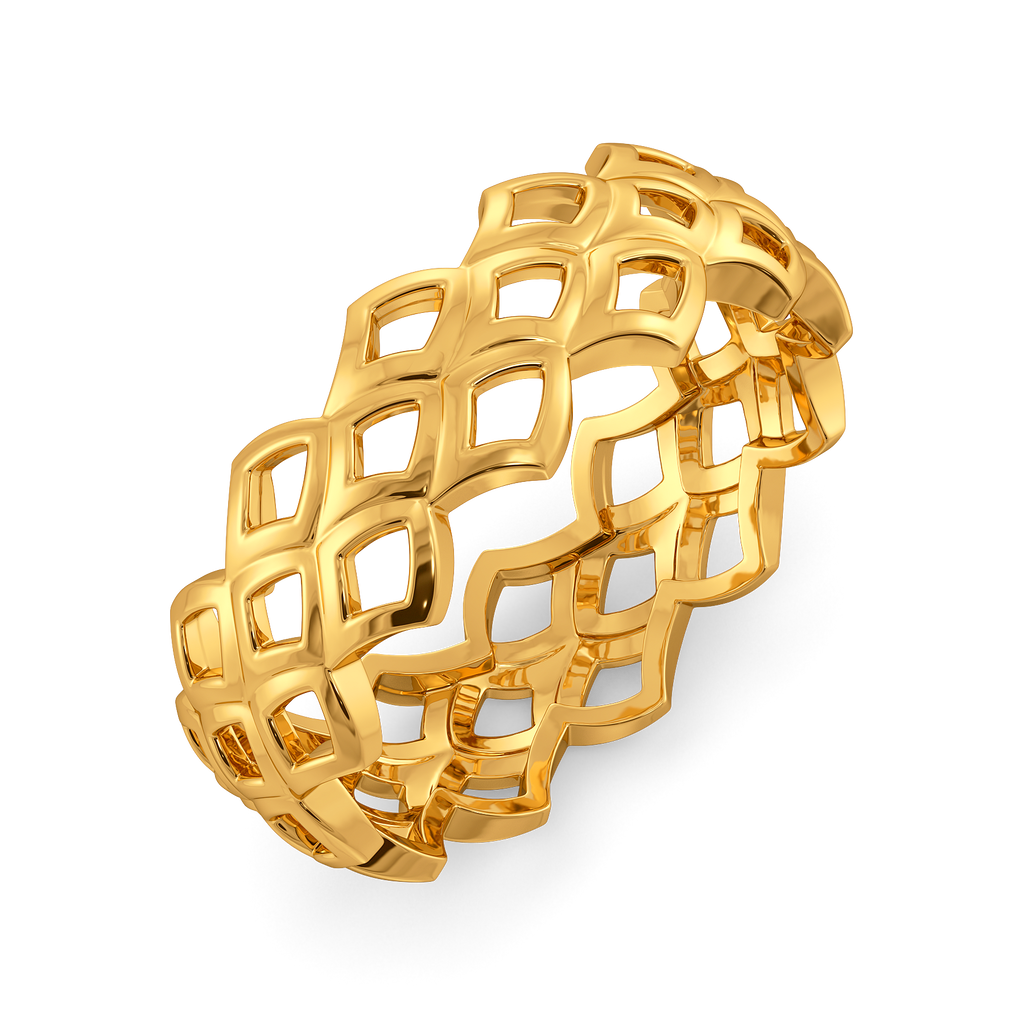 Serpentine Markings Gold Rings