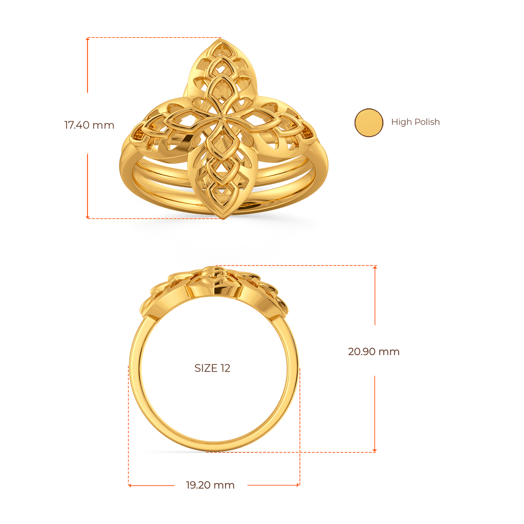 Serpentine Imprint Gold Rings image