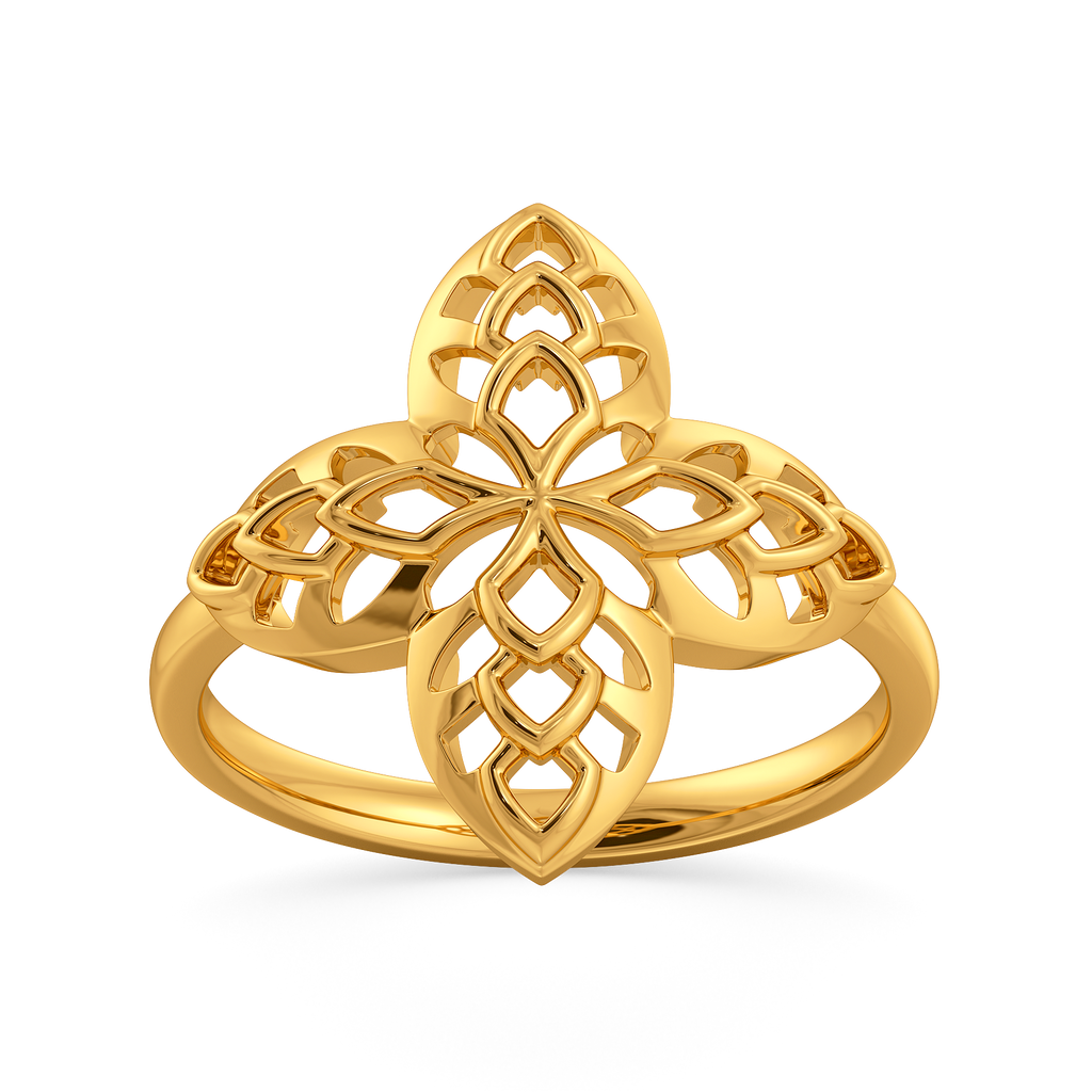 Serpentine Imprint Gold Rings alternate view 3