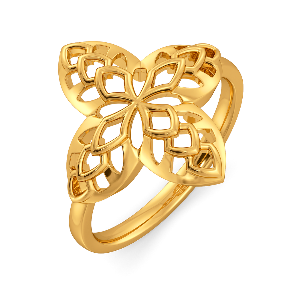Serpentine Imprint Gold Rings