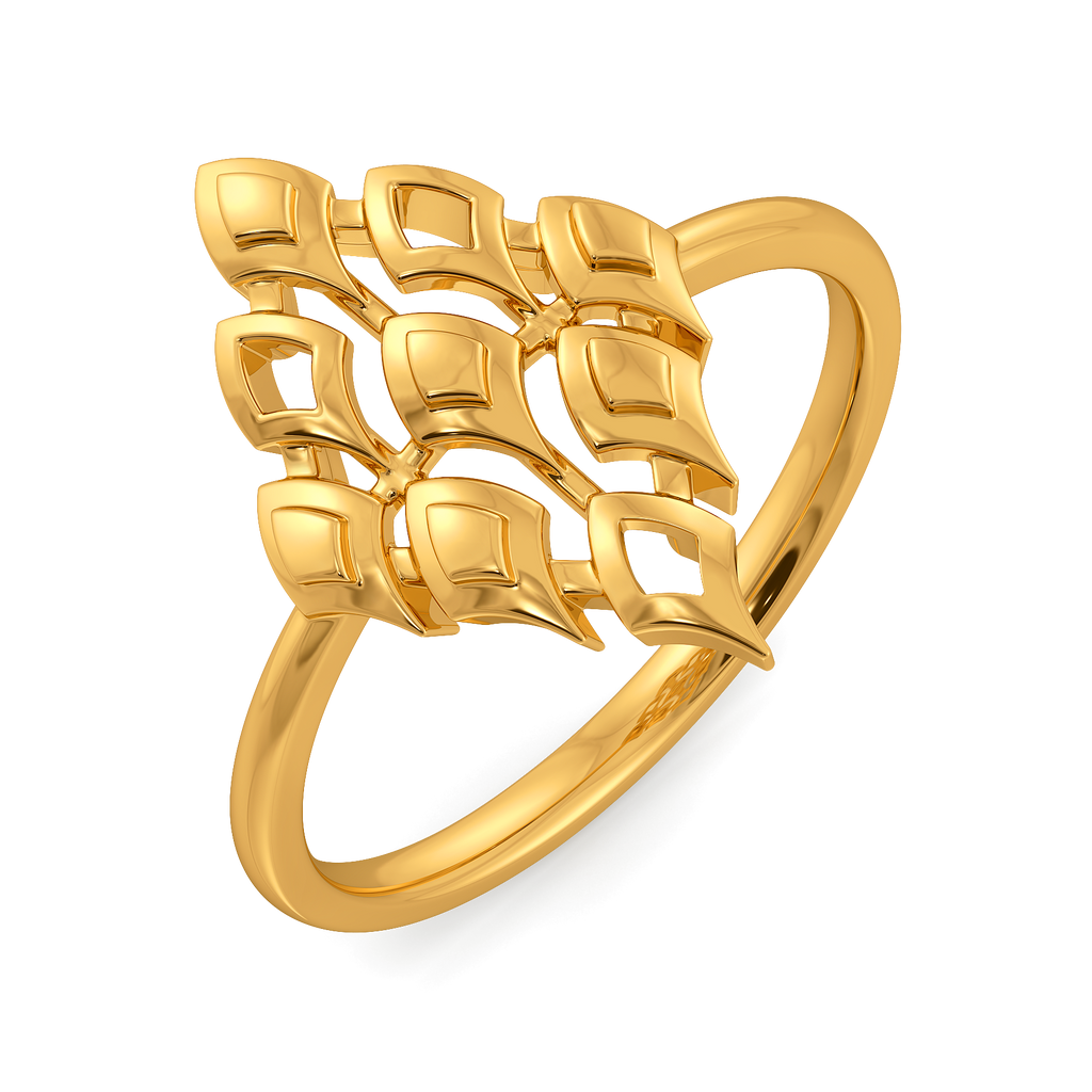 Serpentine Poise Gold Rings