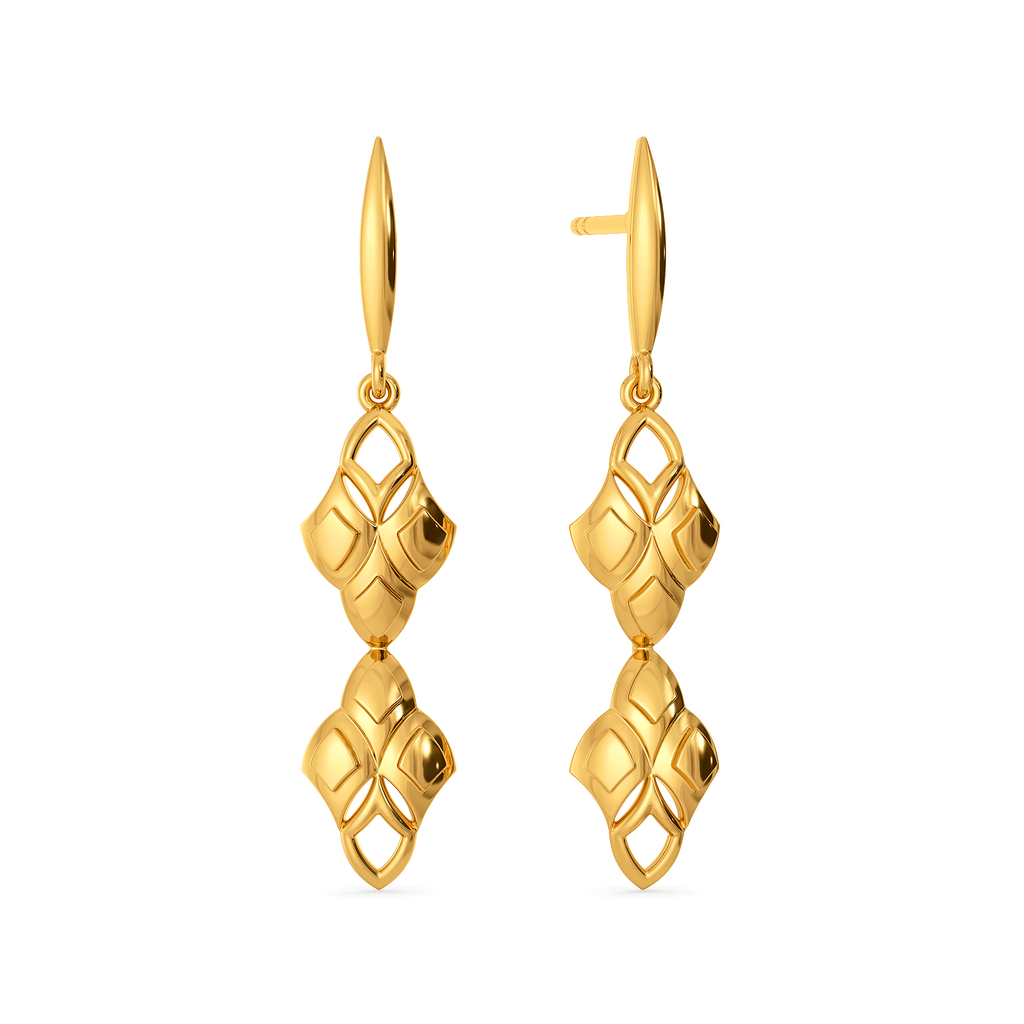 Poised in Scales Gold Earrings
