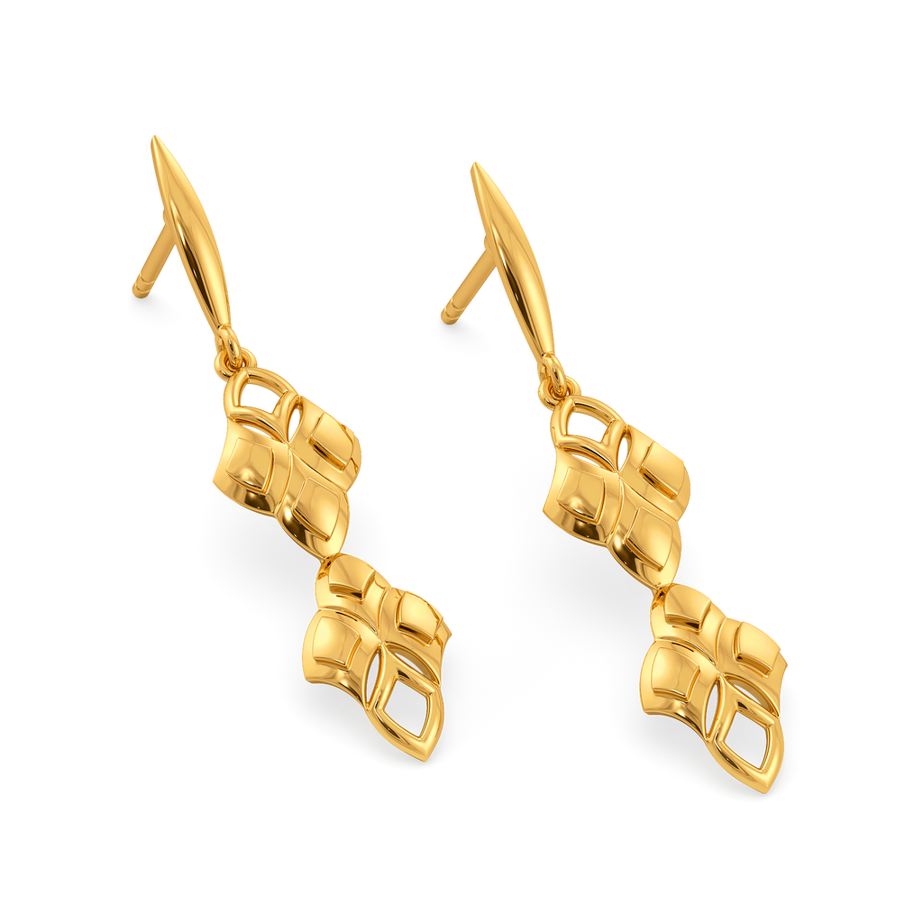 Poised in Scales Gold Earrings