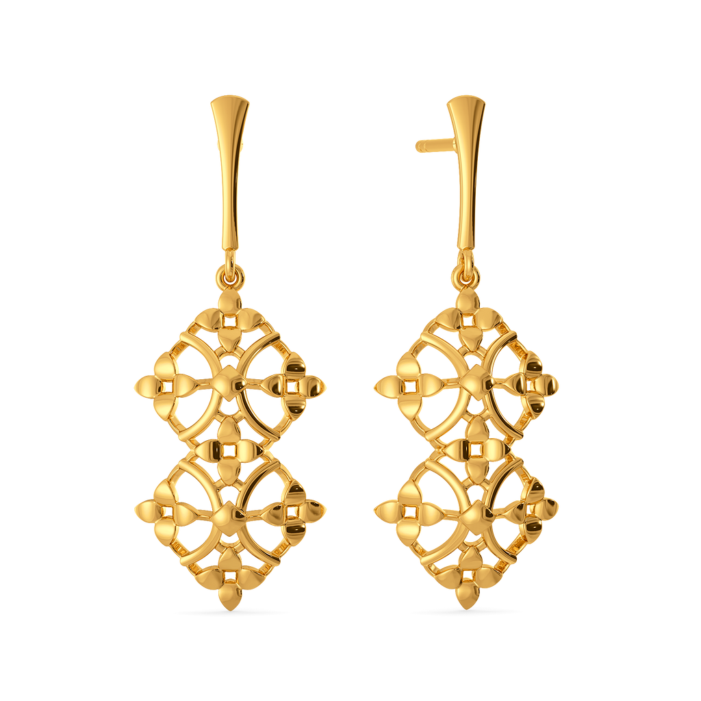 Veiled Geometry Gold Earrings