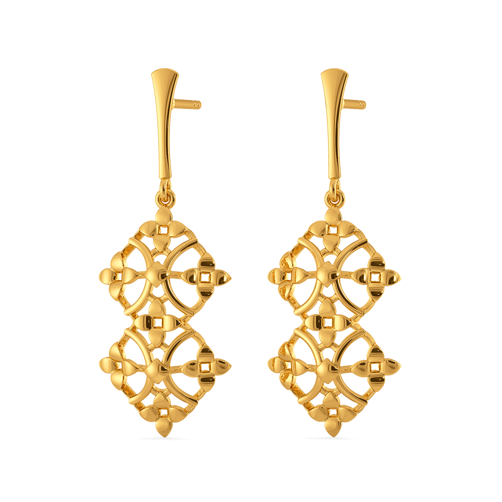 Veiled Geometry Gold Earrings