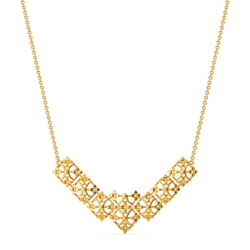 Veiled Geometry Gold Necklaces