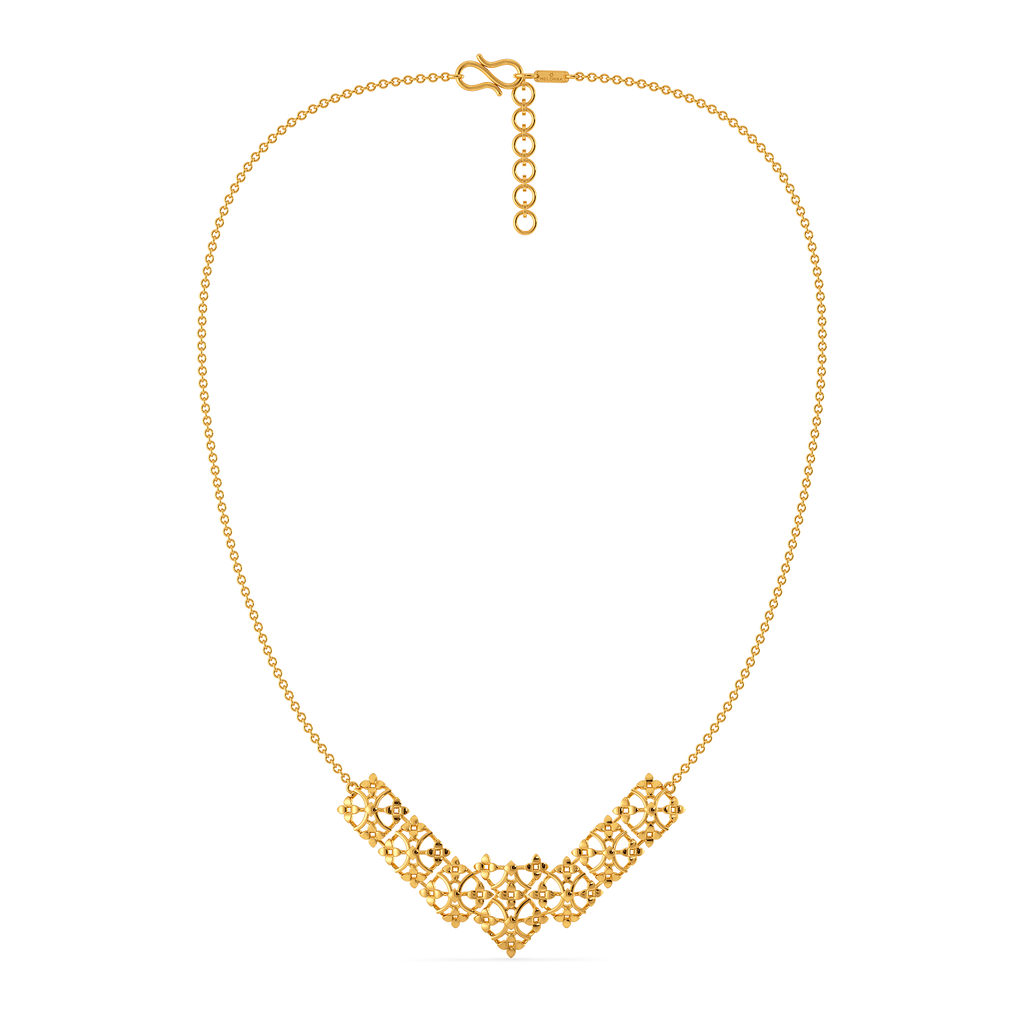Veiled Geometry Gold Necklaces